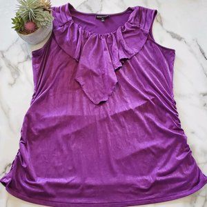 Fashion Bug Women's Purple Ruffle Ruched Tank Top